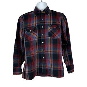 Windbreaker Mens Plaid Long Sleeve Shirt Button Up Western Style Acrylic Large